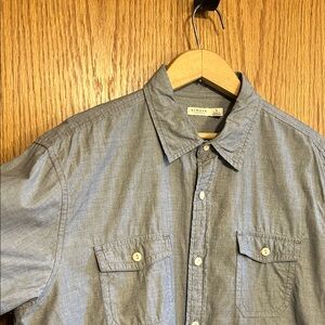 Sedona men’s large chambray Casual Button-Down Shirt workwear casual cotton